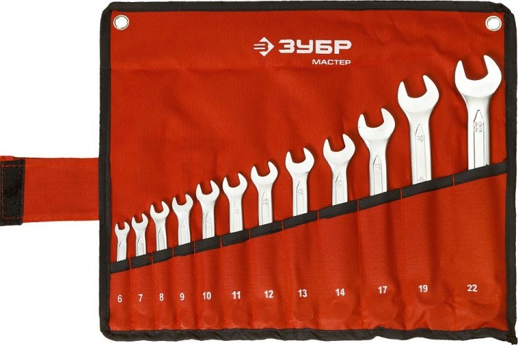 Набор комбинированных гаечных ключей ЗУБР МАСТЕР 6-22 мм, 12 предметов 27087-H12_z01 27087-H12_z01