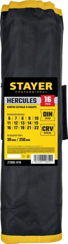 Набор комбинированных и разводных гаечных ключей STAYER HERCULES 6-30 мм, 16 предметов 27092-H16 27092-H16 - изображение 4