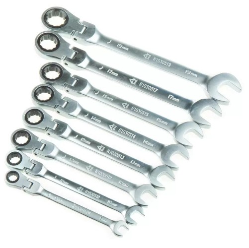 Набор комбинированных ключей ARNEZI R1030592 трещоточные, шарнирные, 8 пр - изображение 2