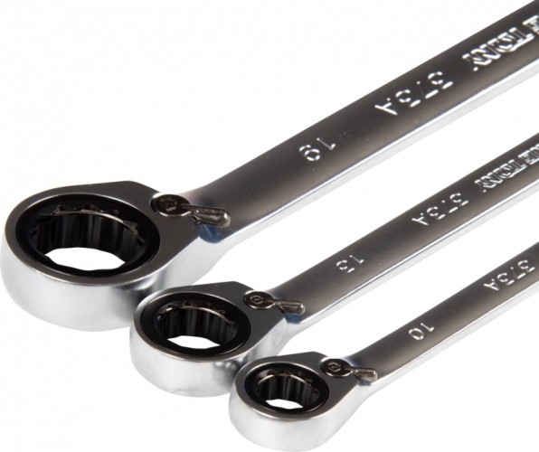 Набор комбинированных ключей KING TONY 122A12MRN трещоточных 8-24 мм, чехол из теторона, 12 пр. - изображение 2