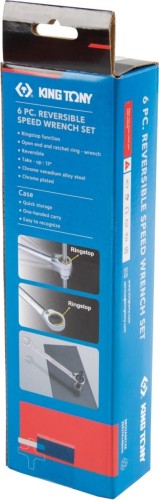Набор комбинированных ключей KING TONY 122A06MR трещоточных 10-19 мм, 6 пр - изображение 5