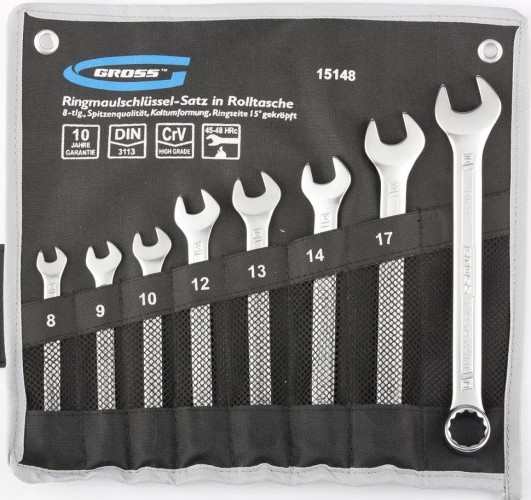 Набор комбинированных ключей GROSS 15148 8 предметов
