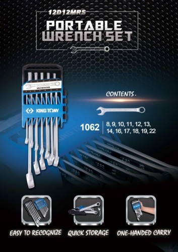 Набор комбинированных ключей KING TONY 8-22 мм 12 предметов 12D12MRS - изображение 4