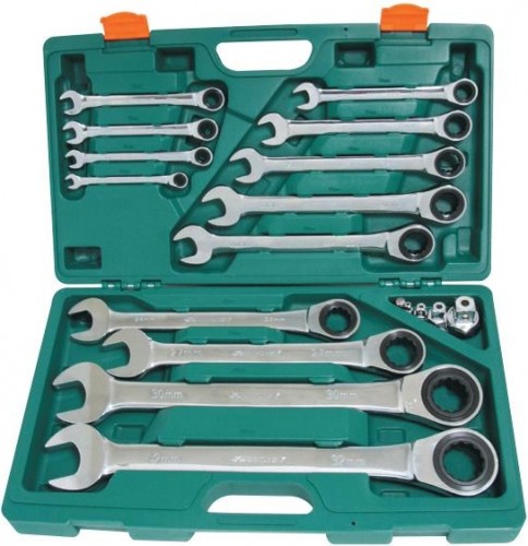 Набор комбинированных ключей с трещоткой JONNESWAY W45117S 17 предметов 048739