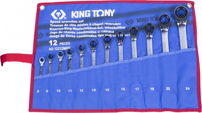 Набор комбинированных ключей с трещоткой KING TONY 12212MRN 12 предметов