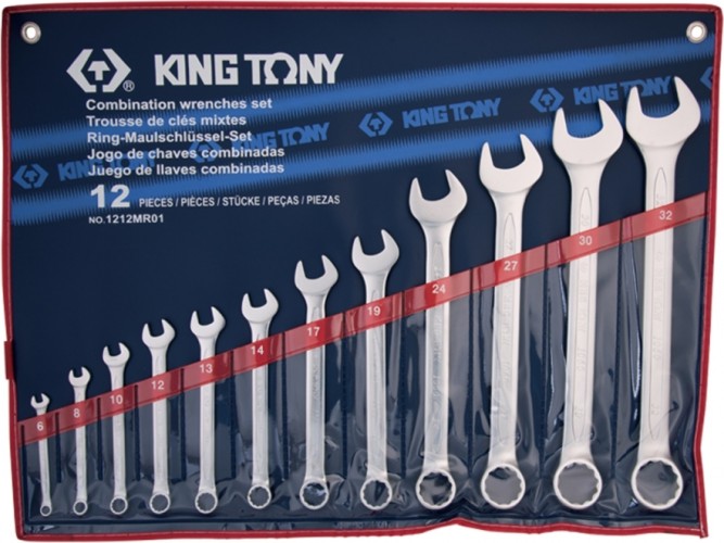 Набор комбинированных ключей KING TONY 1212MR01 6-32 мм, 12 пр.