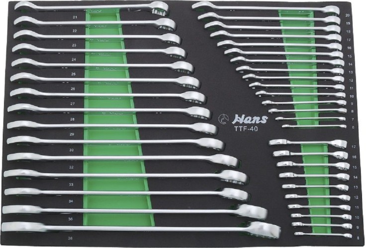 Набор комбинированных ключей HANS TTF-40 ложемент (6-38 мм) 40 предметов