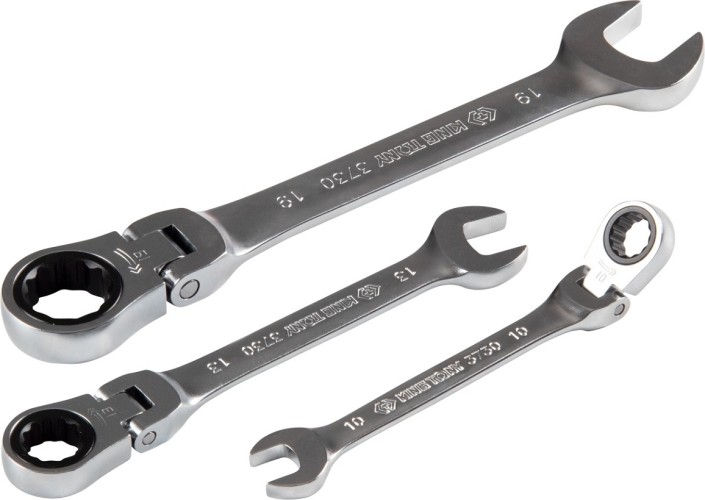 Набор комбинированных ключей KING TONY 12006MR трещоточных 10-19 мм, 6 пр - изображение 3