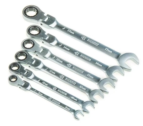 Набор комбинированных ключей ARNEZI R1030591 трещоточные, шарнирные 6 пр - изображение 2