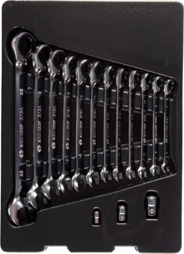 Набор комбинированных ключей KING TONY 9-102A15MR с трещоткой, ложемент, 15 пр.