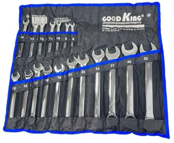 Набор комбинированных ключей GOODKING KRN-10018 18 предм.