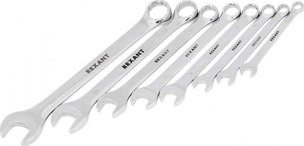 Набор комбинированных ключей REXANT 12-5841 8-19 мм CRV, 8 шт. - изображение 2