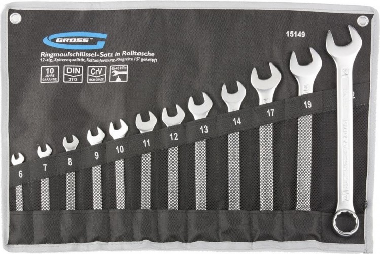 Набор комбинированных ключей GROSS 15149 12 предметов