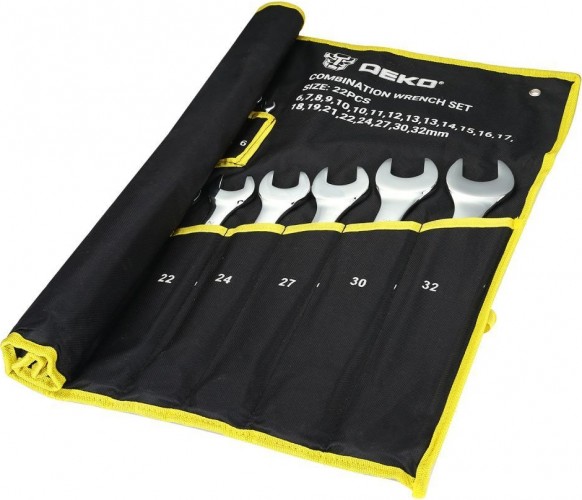 Набор комбинированных ключей DEKO  dkht22 в сумке (22 предмета) 065-0992 - изображение 2