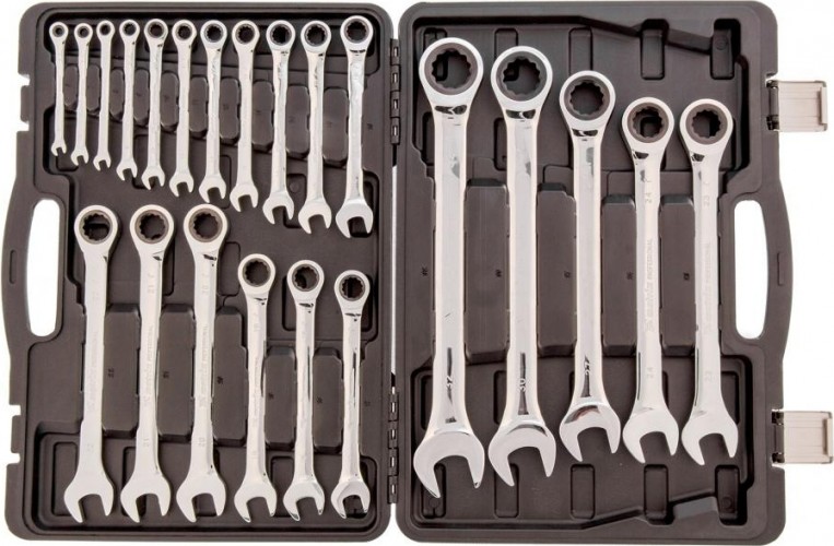 Набор комбинированных трещоточных ключей MATRIX 22 предмета 14799 14799