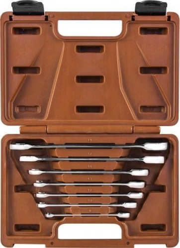 Набор комбинированных трещоточных ключей OMBRA SNAP GEAR 8-19 мм, 7 предметов 935007 055379 - изображение 2