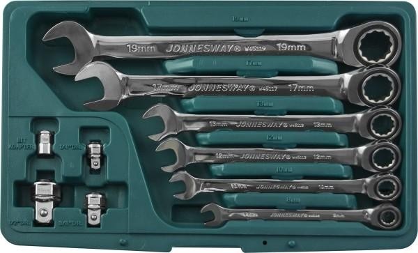 Набор комбинированных трещоточных ключей JONNESWAY W45110S 10 предметов 048879 - изображение 2