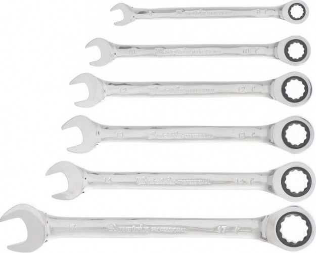 Набор комбинированных трещоточных ключей  MATRIX 6 предметов 14511 14511