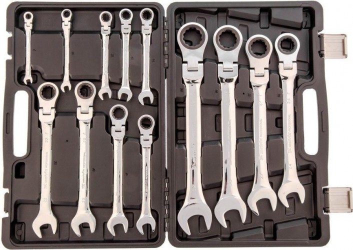 Набор комбинированных трещоточных ключей MATRIX шарнирные, 13 предметов 14798 14798 - изображение 2