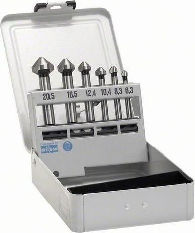 Набор конусных зенкеров BOSCH цилиндрический хвостовик М6-М20 (6шт) 2608597527