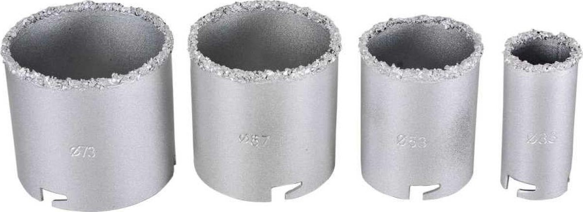 Набор коронок ВИХРЬ 33-53-67-73 мм алмазных по керамической плитке 73/10/9/4