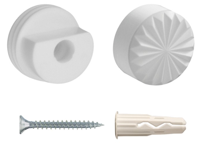 Набор крепления ЕВРОПАРТНЕР для зеркала, белый рифленый (1 шт.), блистер 88062