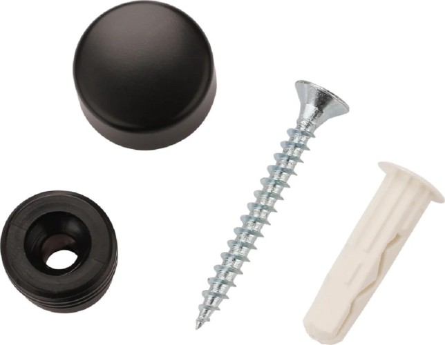 Набор крепления ЕВРОПАРТНЕР для зеркала, черный гладкий (1 шт.), блистер 88015