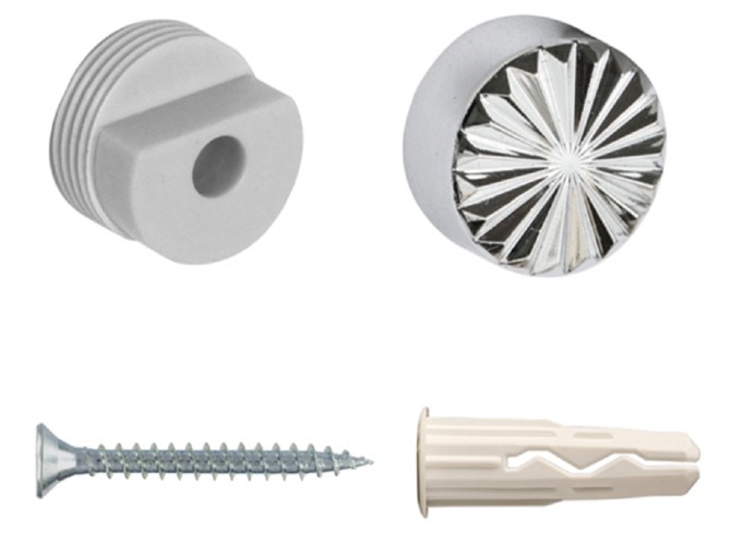 Набор крепления ЕВРОПАРТНЕР для зеркала, хром рифленый (1 шт.), блистер 87655