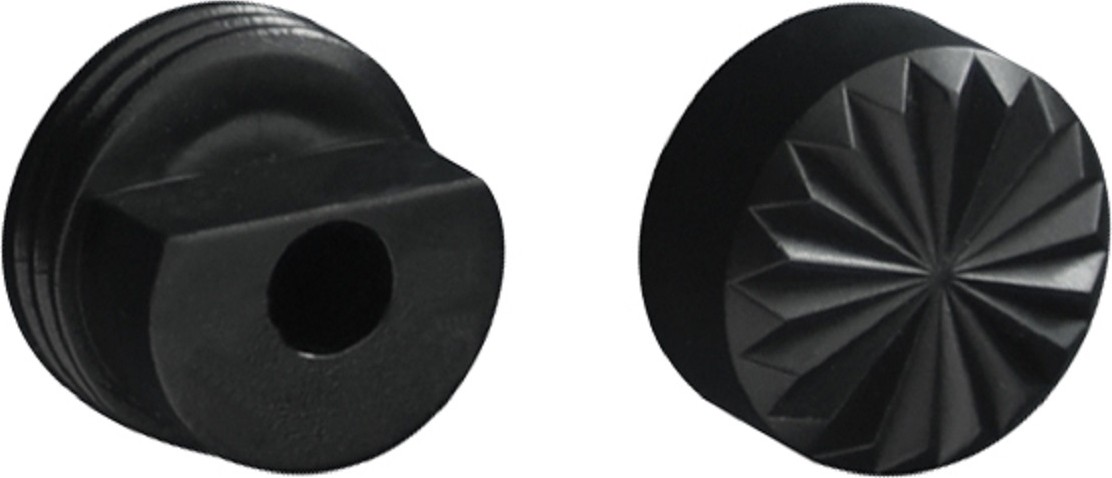 Набор крепления ЕВРОПАРТНЕР для зеркала, колпачок + втулка, черный рифленый (200 шт) пром 89356