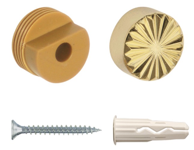 Набор крепления ЕВРОПАРТНЕР для зеркала, золото рифленое (1 шт.) блистер 87653