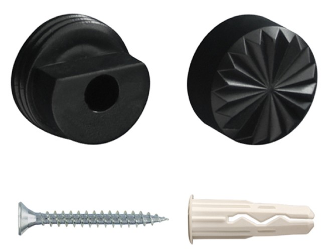 Набор крепления ЕВРОПАРТНЕР для зеркала, черный рифленый (1 шт.) 88059