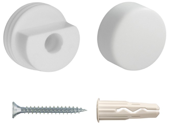 Набор крепления ЕВРОПАРТНЕР для зеркала, белый гладкий (1 шт.), блистер 88017