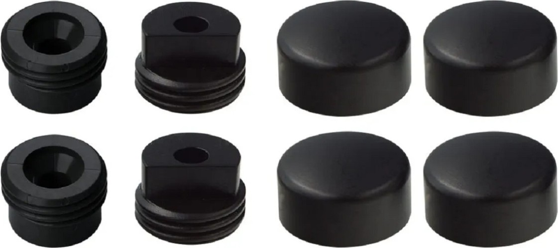 Набор крепления ЕВРОПАРТНЕР для зеркала, колпачок+втулка, черный гладкий (200 шт) пром 89354