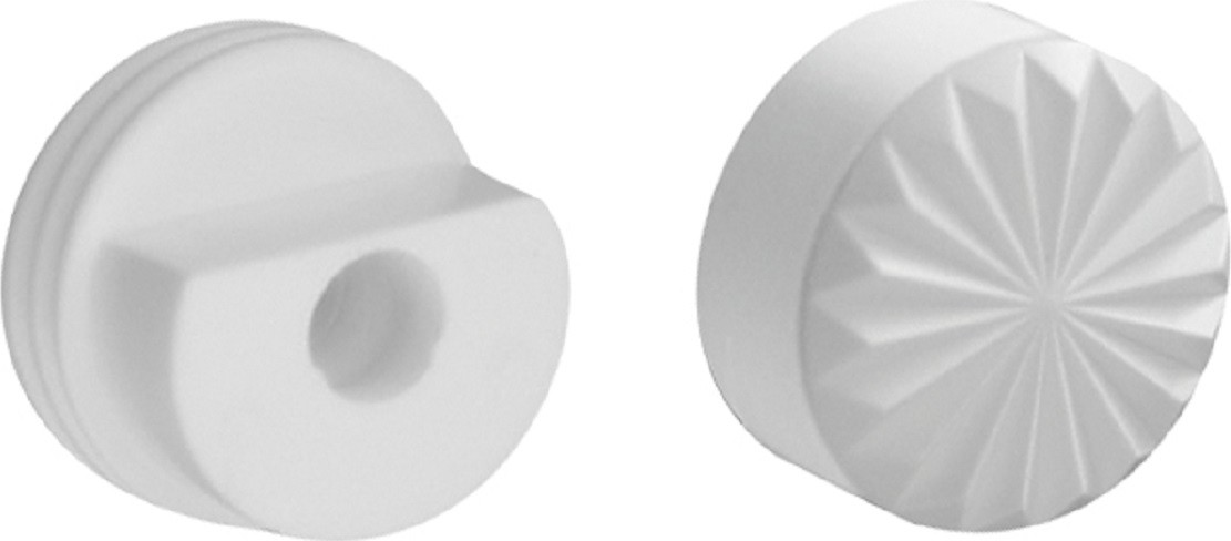 Набор крепления ЕВРОПАРТНЕР для зеркала, колпачок+втулка , белый рифленый (200 шт) пром 89355