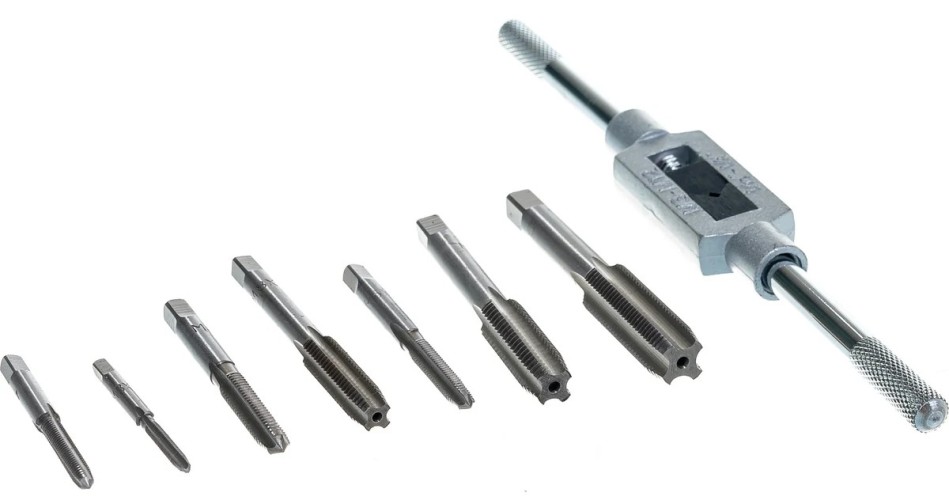 Набор метчиков и плашек BERGER BG08TS с ключом 8 пр.