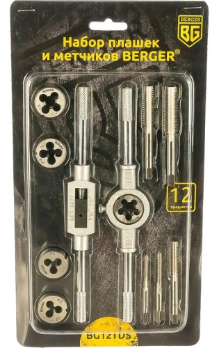 Набор метчиков и плашек BERGER BG12TDS 12 пр. - изображение 2