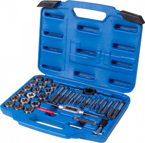 Набор метчиков и плашек KING TONY 12939MQ1 SK5 M3-M12, кейс, 39 пр.