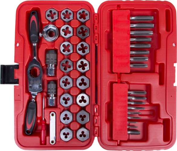 Набор метчиков и плашек МАСТАК SK-5 1/8"-1/2" 40 предметов, кейс 351-10040C