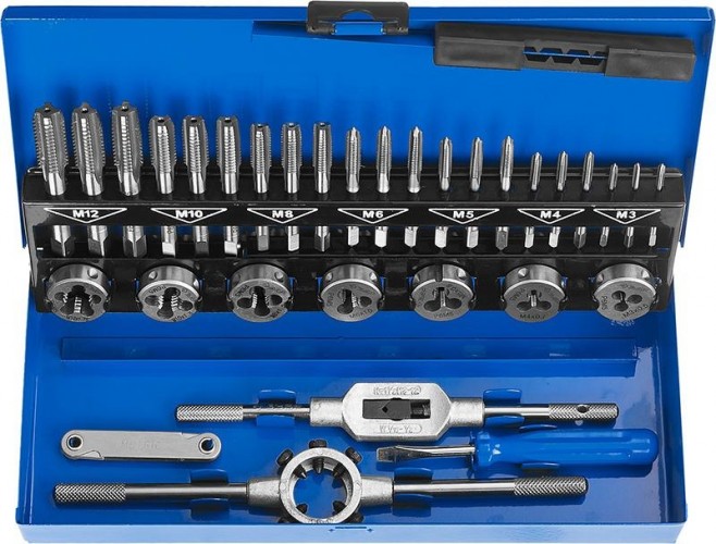 Набор метчиков и плашек ЗУБР "ПРОФЕССИОНАЛ" 32 предмета 28110-H32 28110-H32