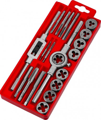 Набор метчиков и плашек ЗУБР "МАСТЕР" 20 предметов 2810-H20 2810-H20_z01 - изображение 2