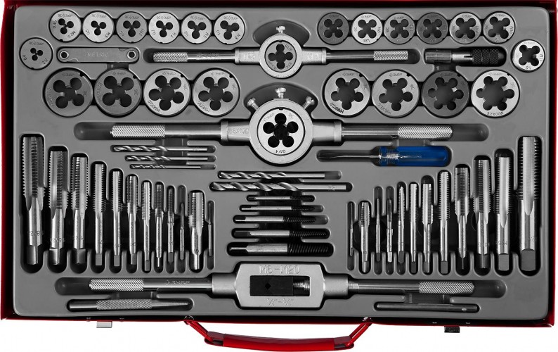 Набор метчиков и плашек ЗУБР "МАСТЕР" 65 предметов 28118-H65 28118-H65_z01