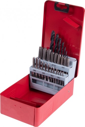 Набор метчиков и сверл KING TONY HSS-G М3 28 предметов 11328SQ