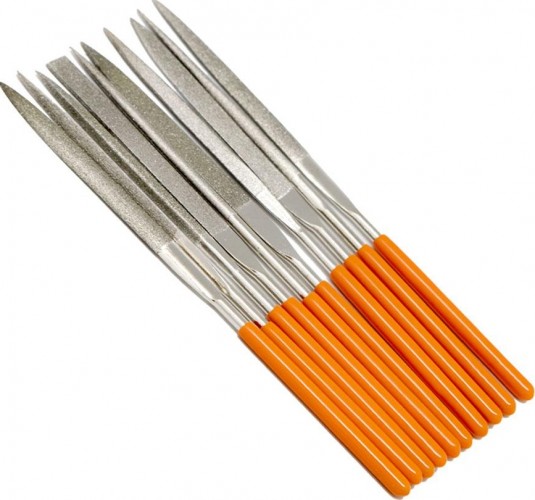 Набор надфилей алмазных Кобальт 790-151 140х 50х3 мм, обрезиненные рукоятки (10 шт.) - изображение 3