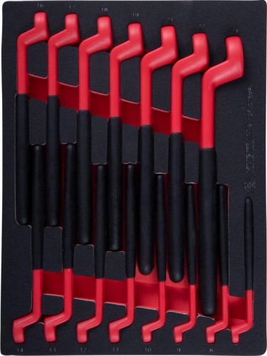 Набор накидных диэлектрических ключей KING TONY 7-24 мм ложемент, 15 предметов 9-12FVG15MRV