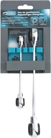 Набор накидных ключей GROSS 8-19 мм с трещоткой многоразмерные, 2 шт 14893 - изображение 4