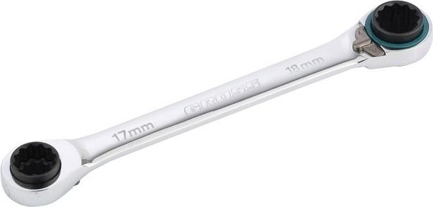 Набор накидных ключей GROSS 8-19 мм с трещоткой многоразмерные, 2 шт 14893 - изображение 3