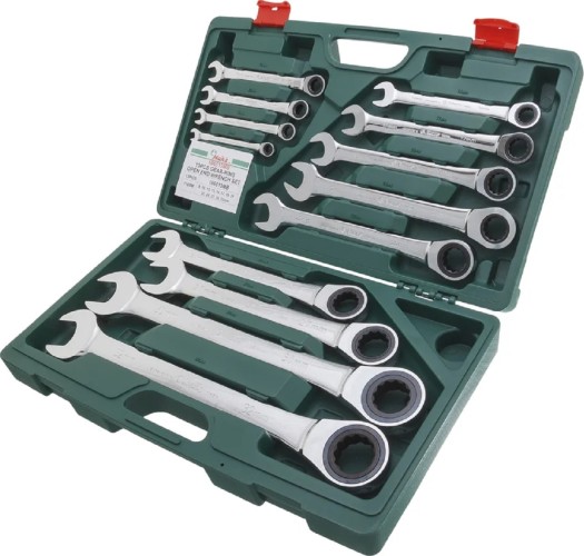 Набор накидных ключей HANS 166513MB комплект трещоточных 8-32 мм, 13 шт