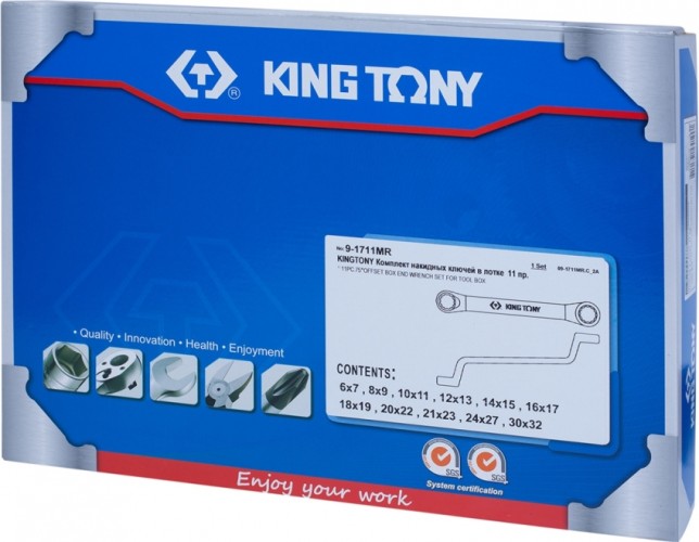 Набор накидных ключей KING TONY 11 предметов ложемент 9-1711MR 9-1711MR - изображение 2