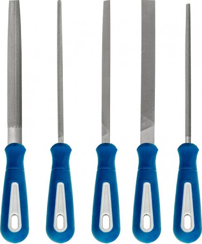 Набор напильников Кобальт 247-750 двухкомпонентная рукоятка, № 2, 200 мм (5 шт.) - изображение 2