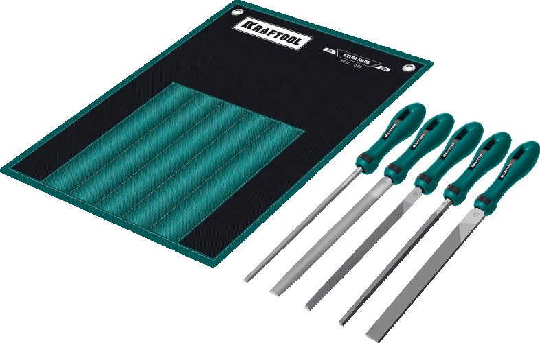 Набор напильников KRAFTOOL ALLIGATOR 16905 двухкомпонентная рукоятка, 200 мм 16905